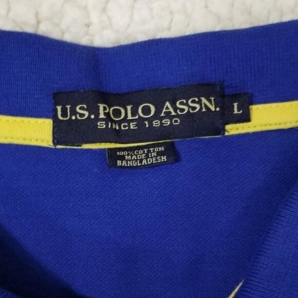 U.S. POLO ASSOCIATION Men's Polo Shirt Size L Blue Large Horse and Rider - Picture 3 of 3